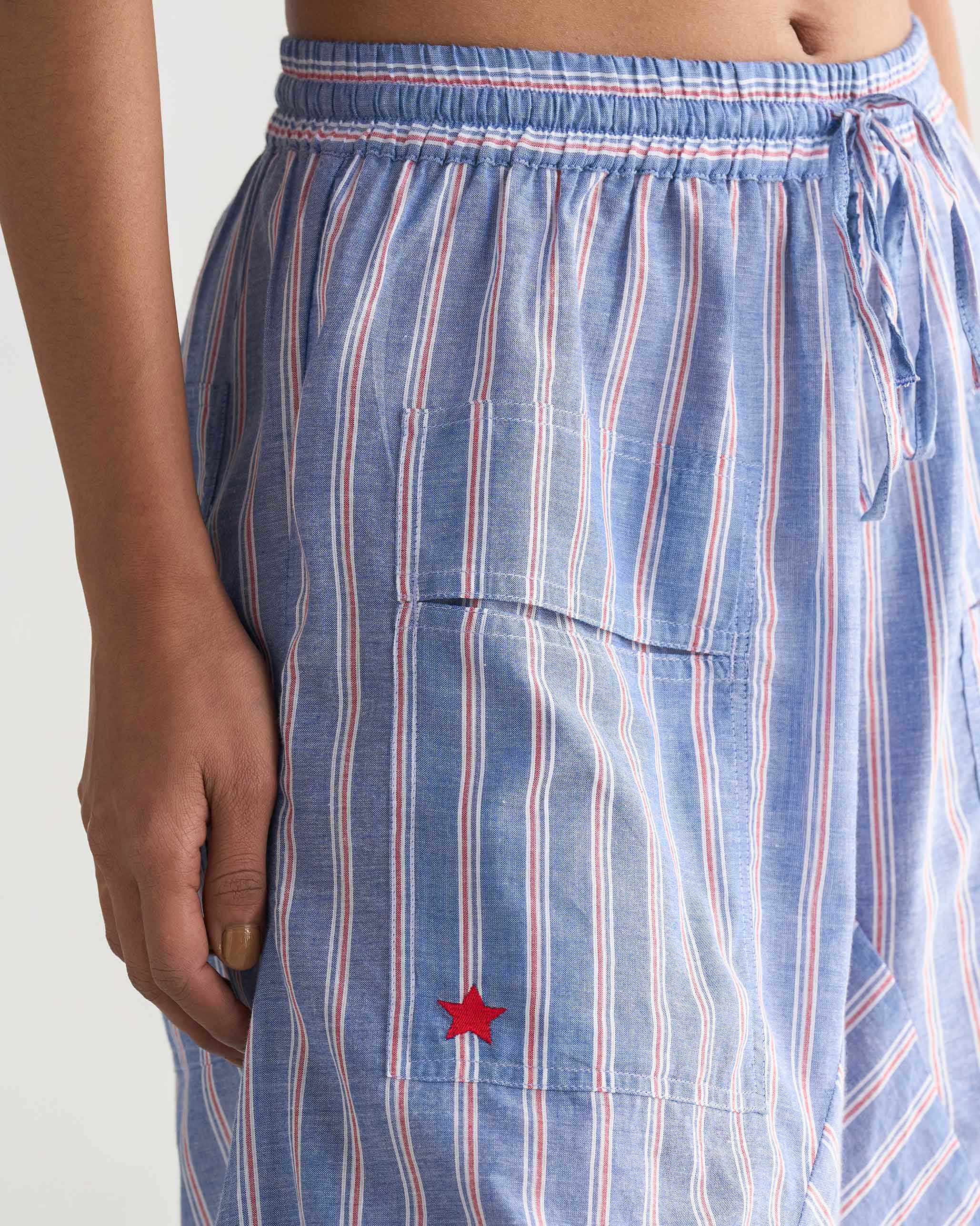 Yoka Trousers - Blue & Red - Image 2
