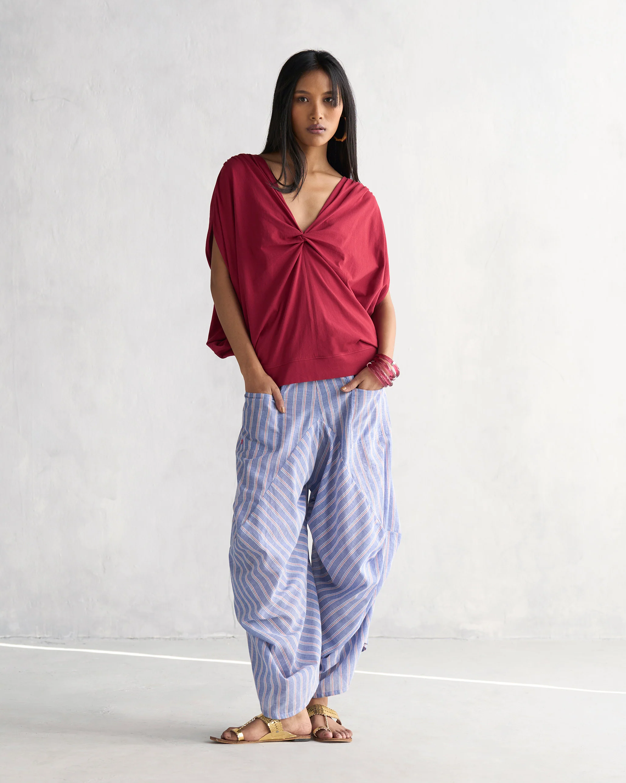 Yoka Trousers - Blue & Red - Image 4