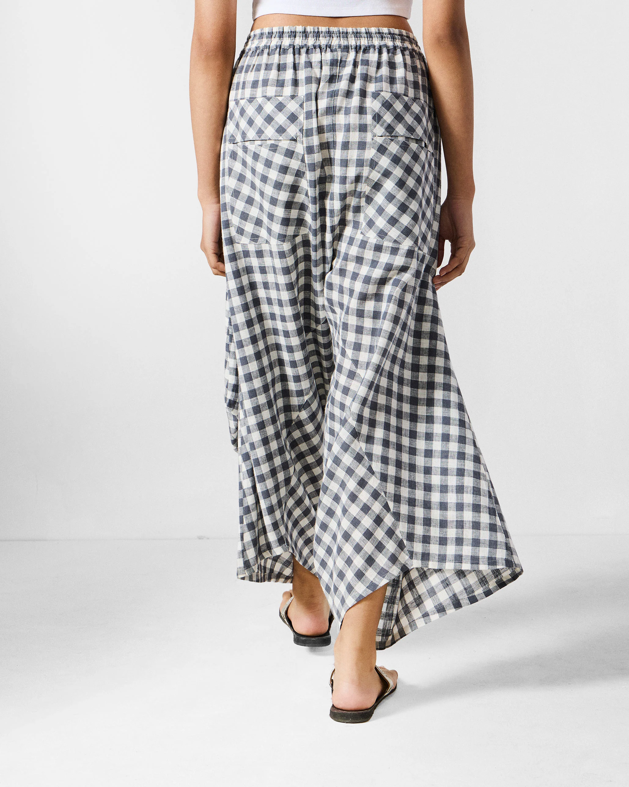 Yoka Trousers - Grey & White Checks - Image 3