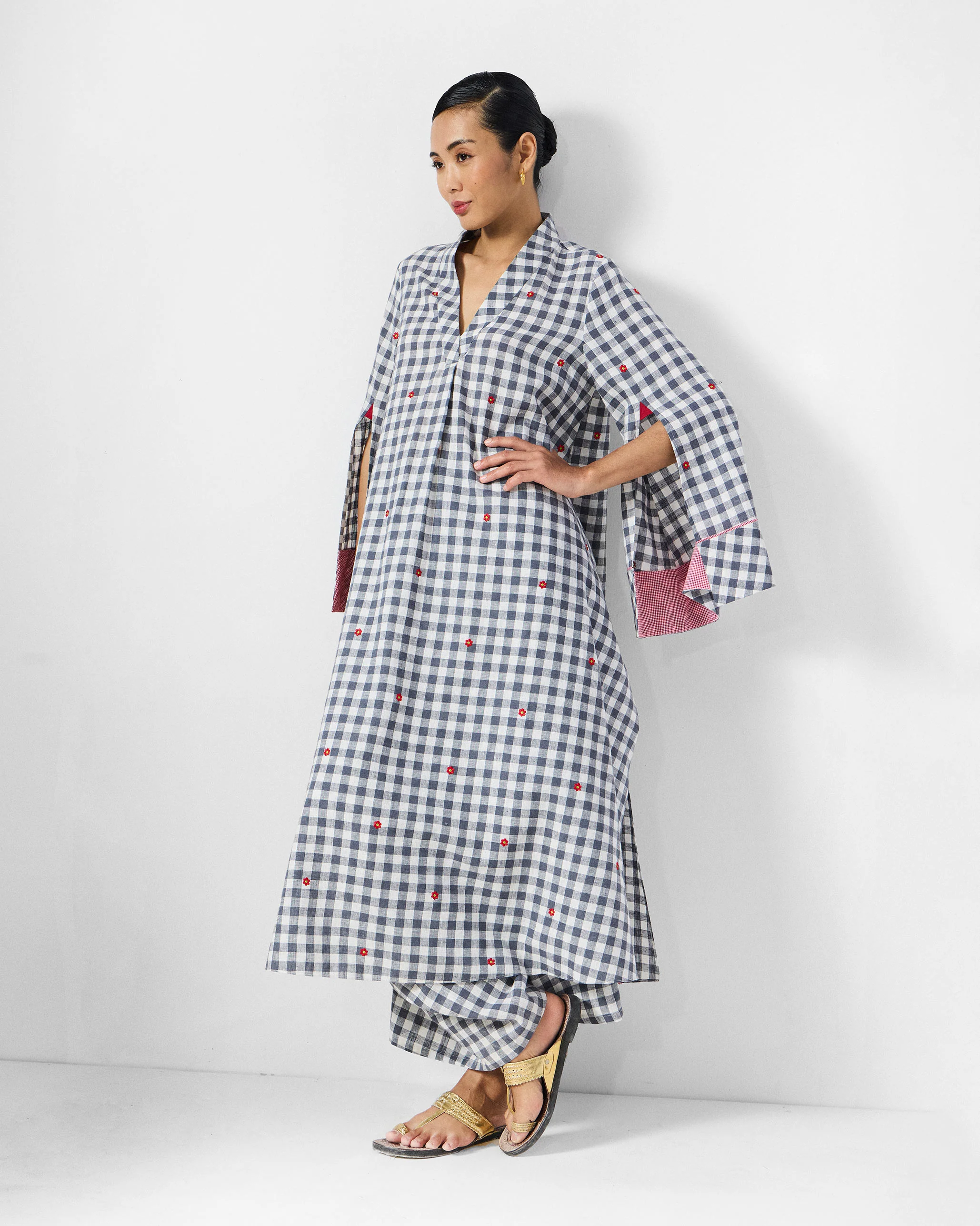 Yoka Trousers - Grey & White Checks - Image 7