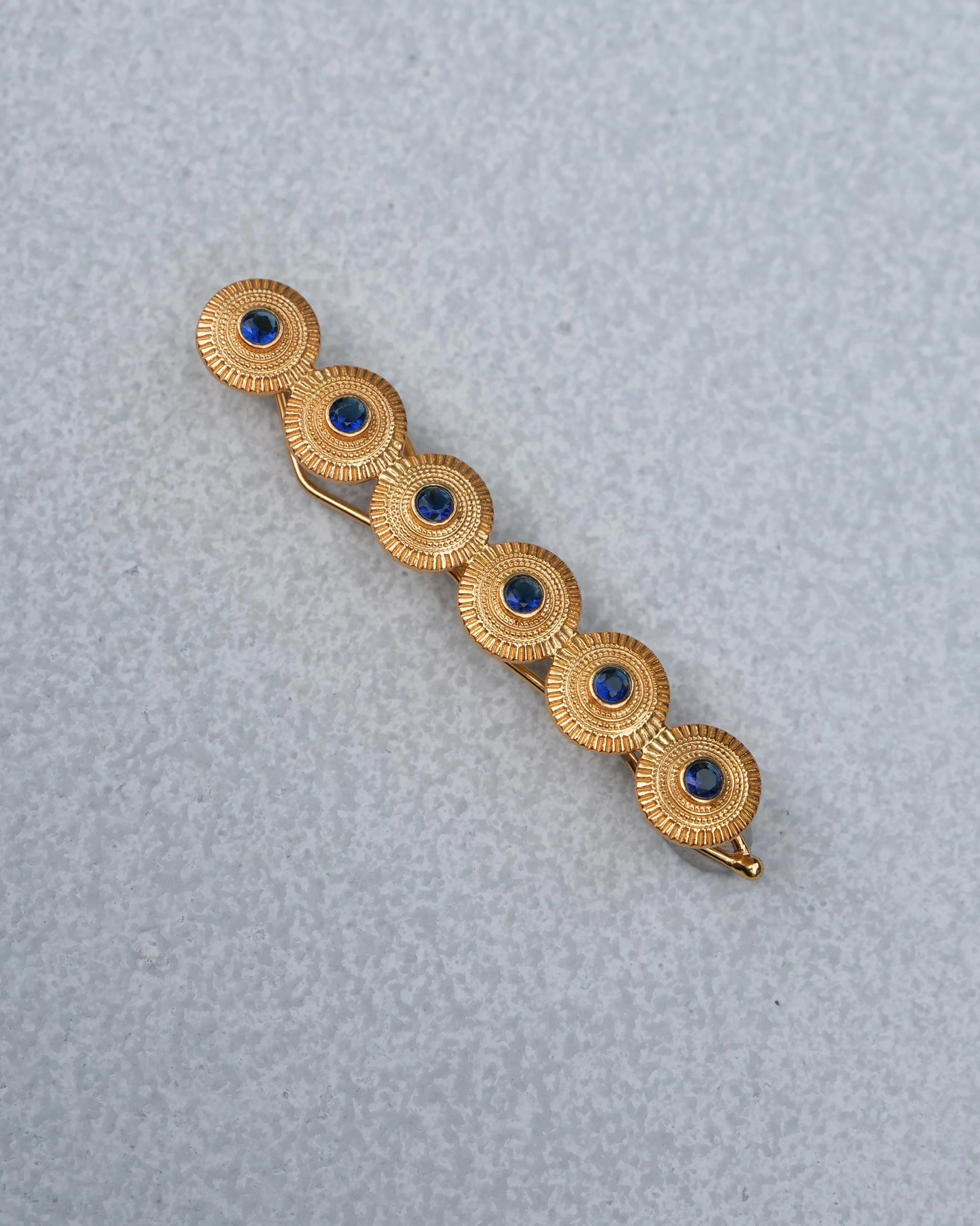 Yoma Hair Pin - Gold & Blue - Image 2