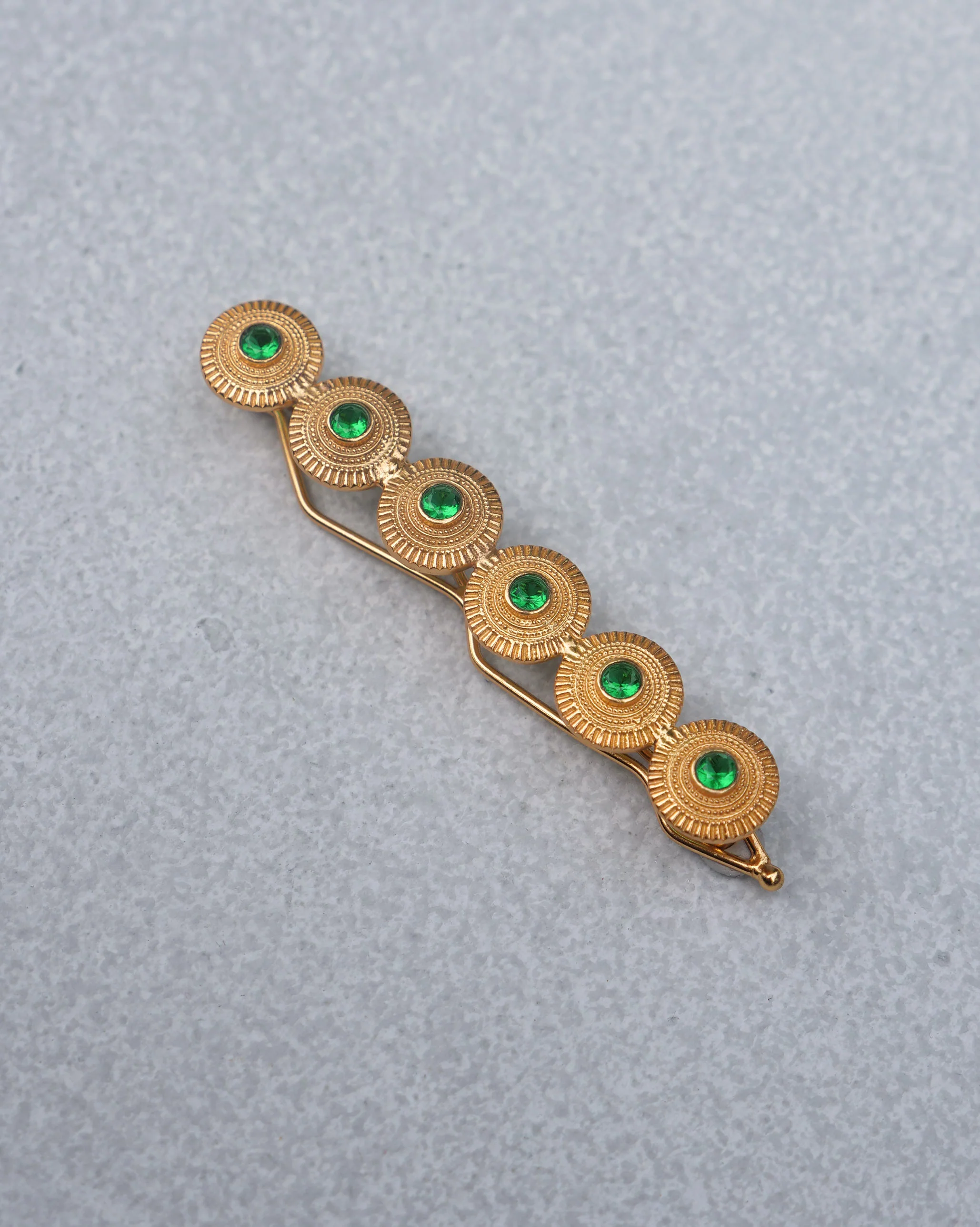 Yoma Hair Pin - Gold & Green - Image 2