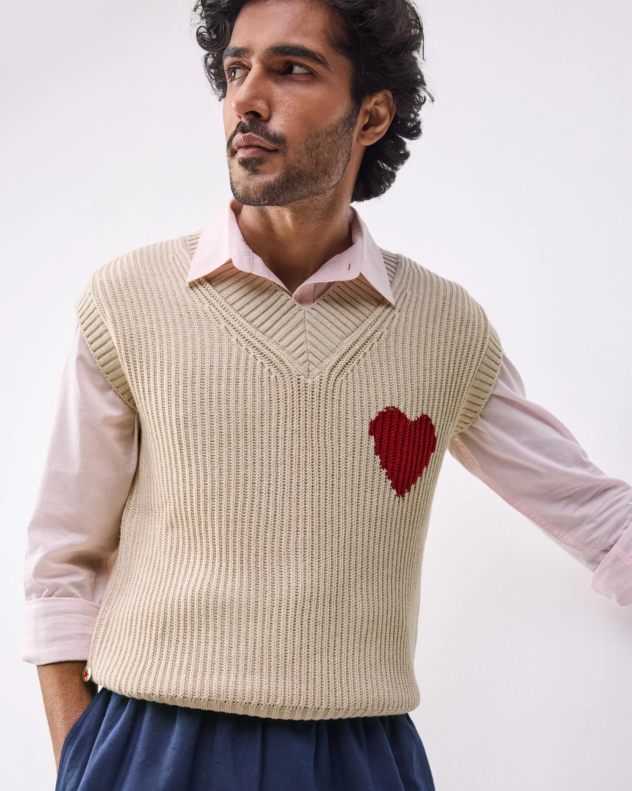 Yule V-neck Sweater - Oatmeal