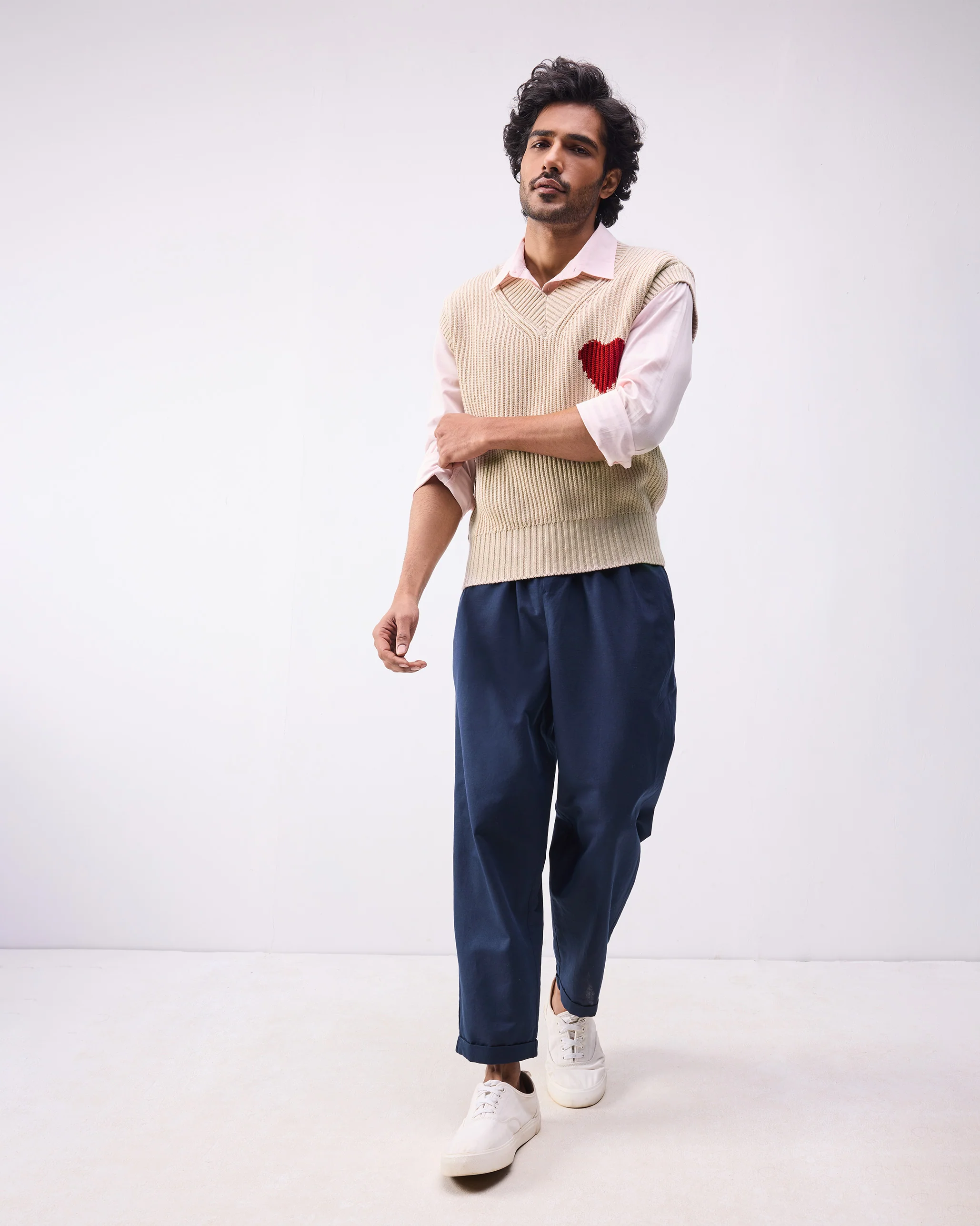 Yule V-neck Sweater - Oatmeal - Image 3