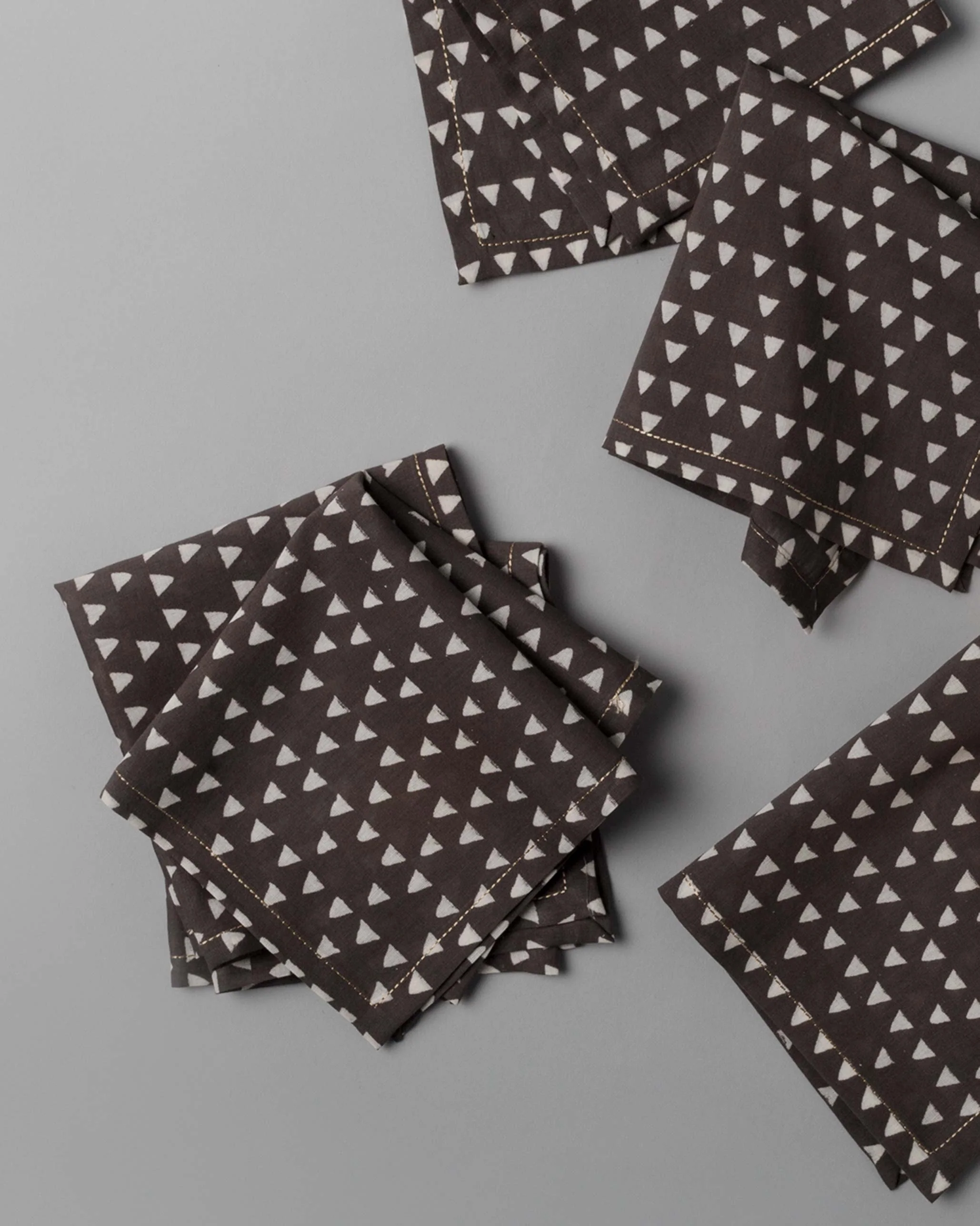 Zan Cocktail Napkins (Set of 6) - Charcoal - Image 2