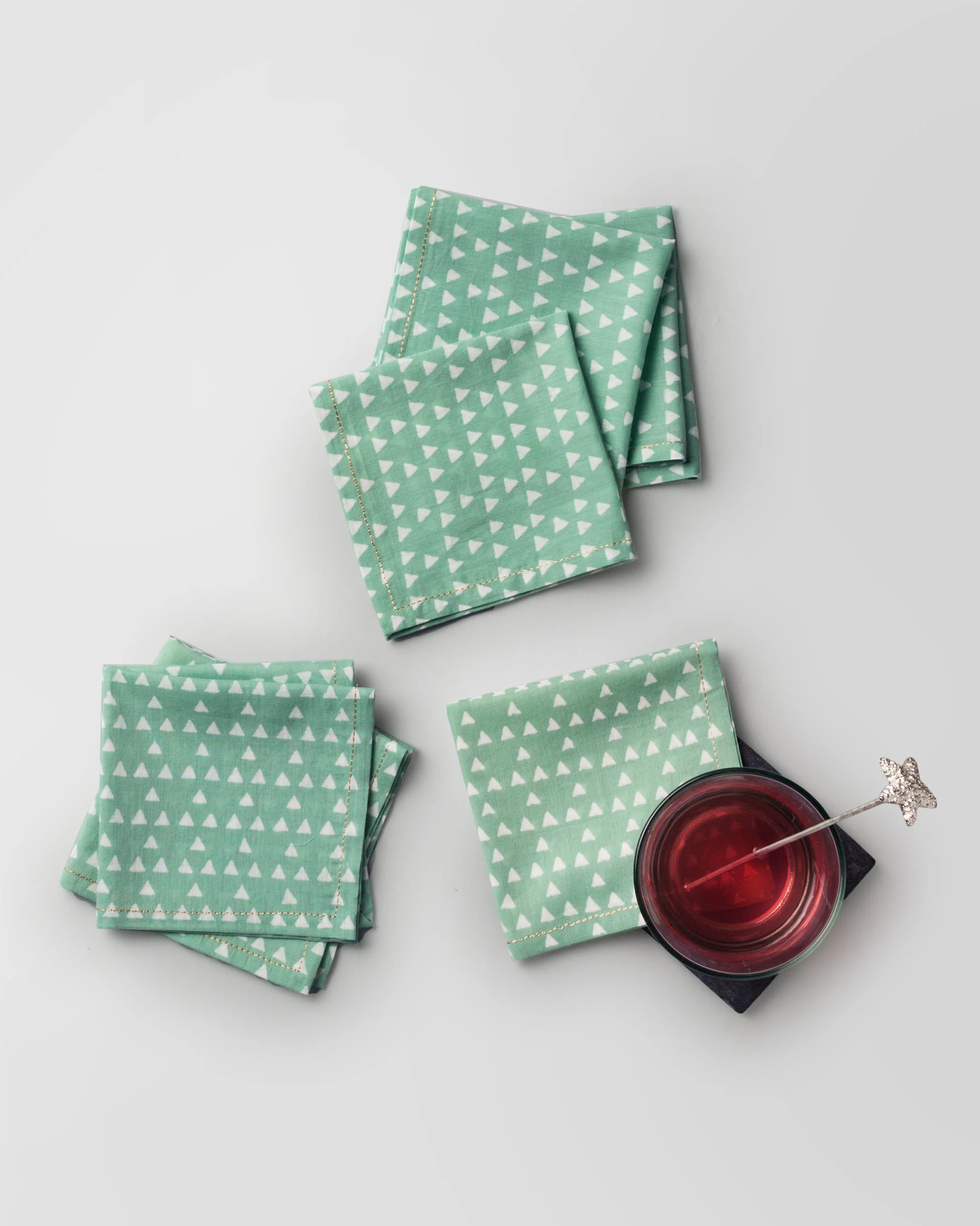 Zan Cocktail Napkins (Set of 6) - Jade - Image 2