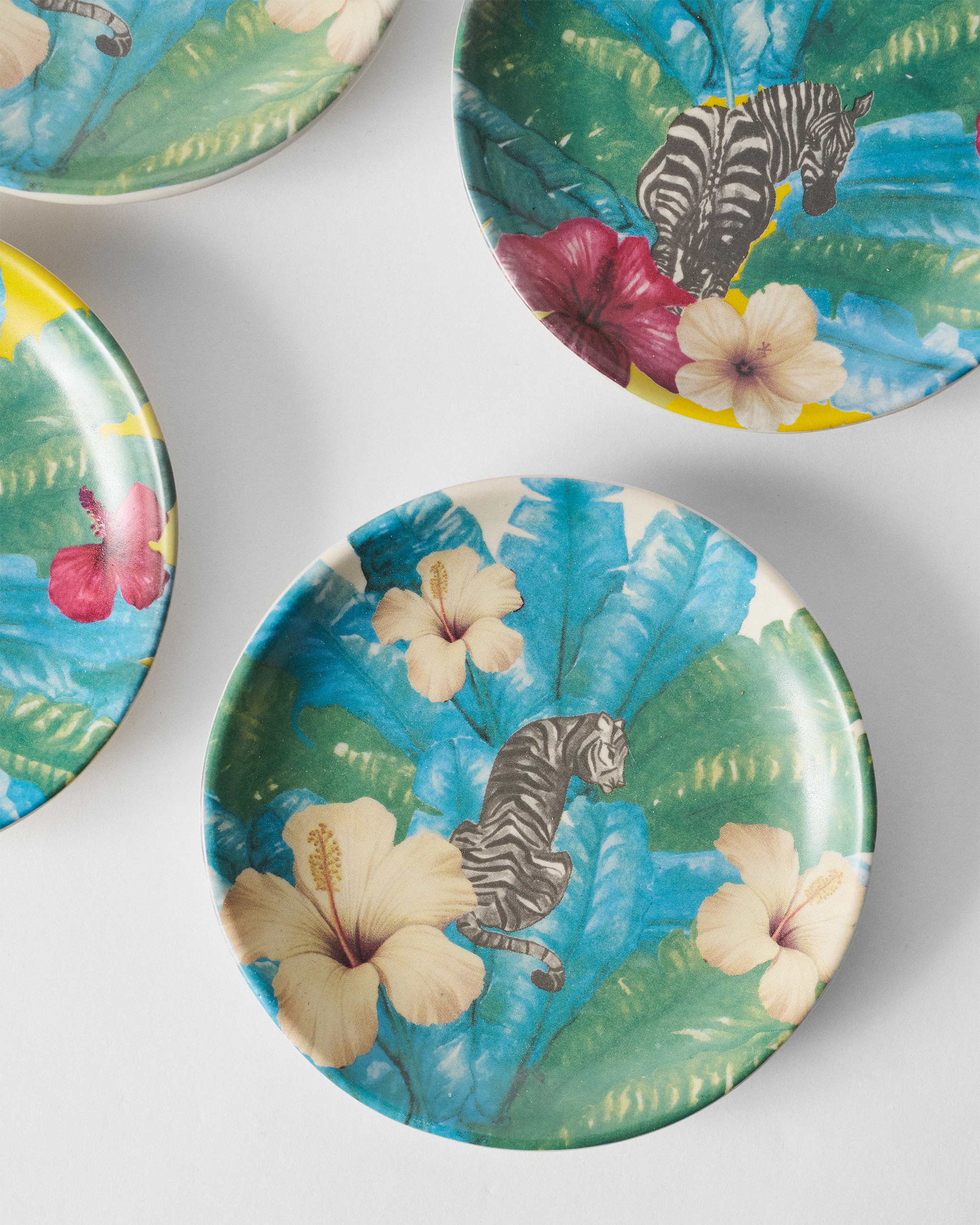 Zebra lush Tea Plate - Set of 4 - Image 2