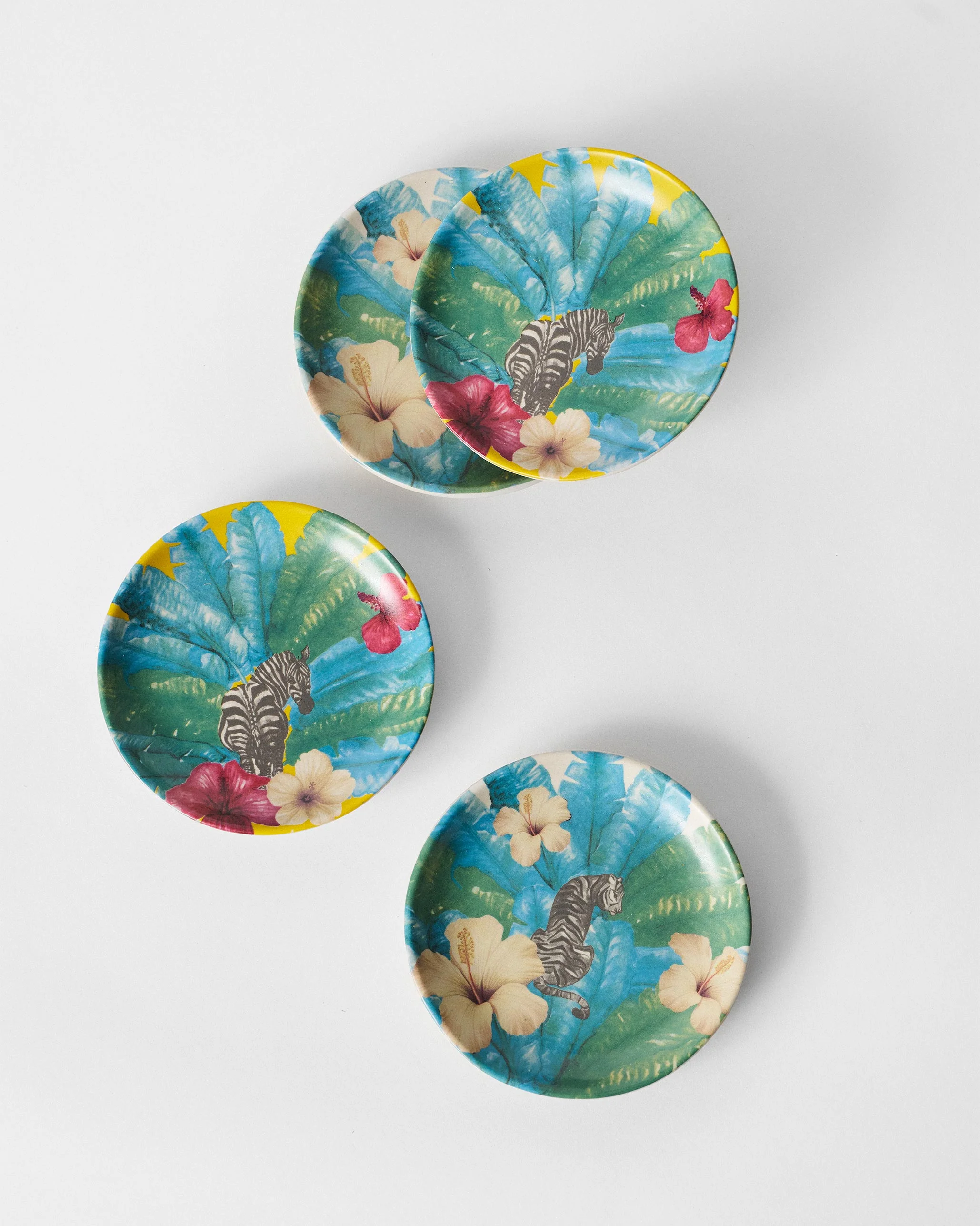 Zebra lush Tea Plate - Set of 4 - Image 4