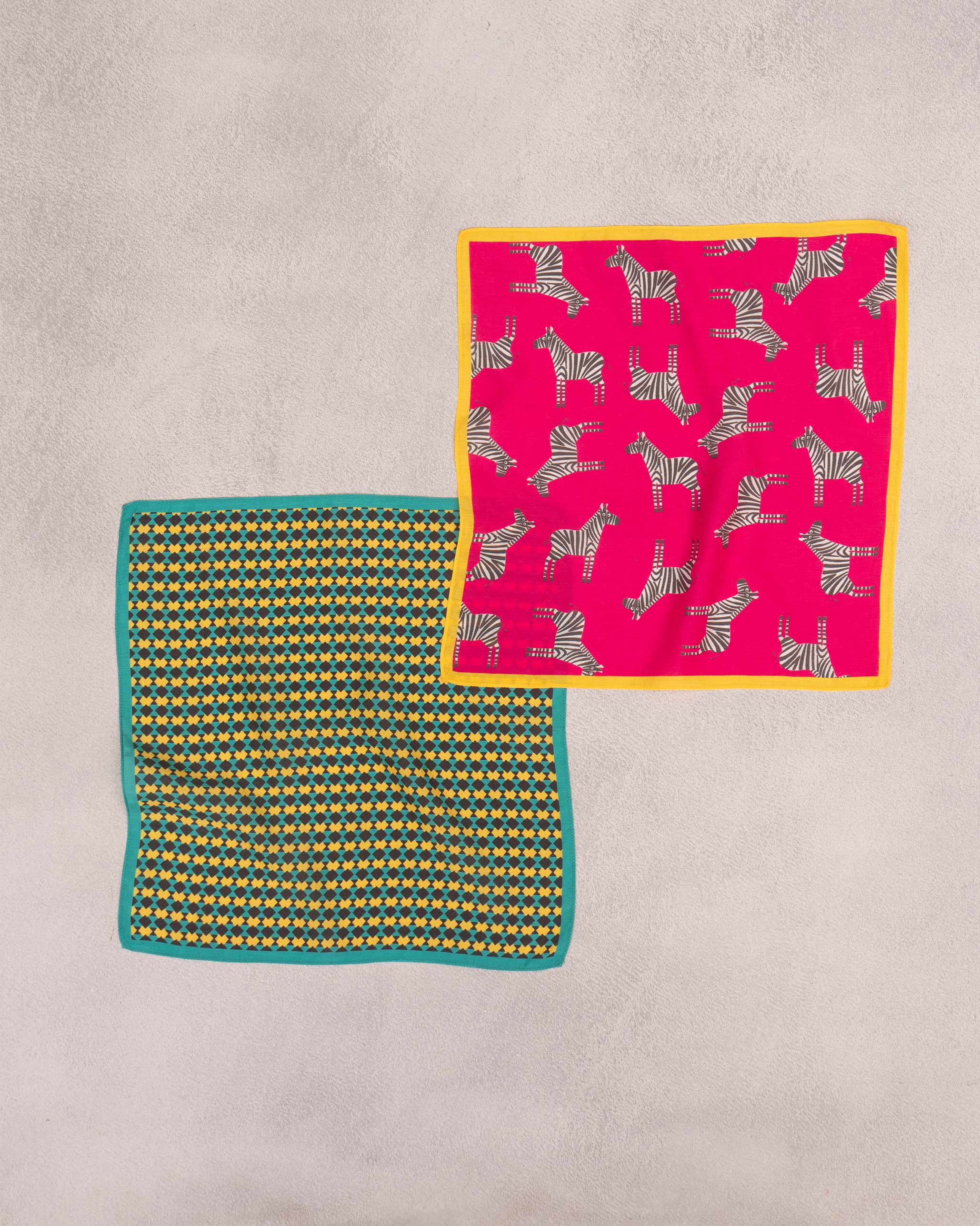 Zebra Pocket Squares - Multi Colour - Image 2