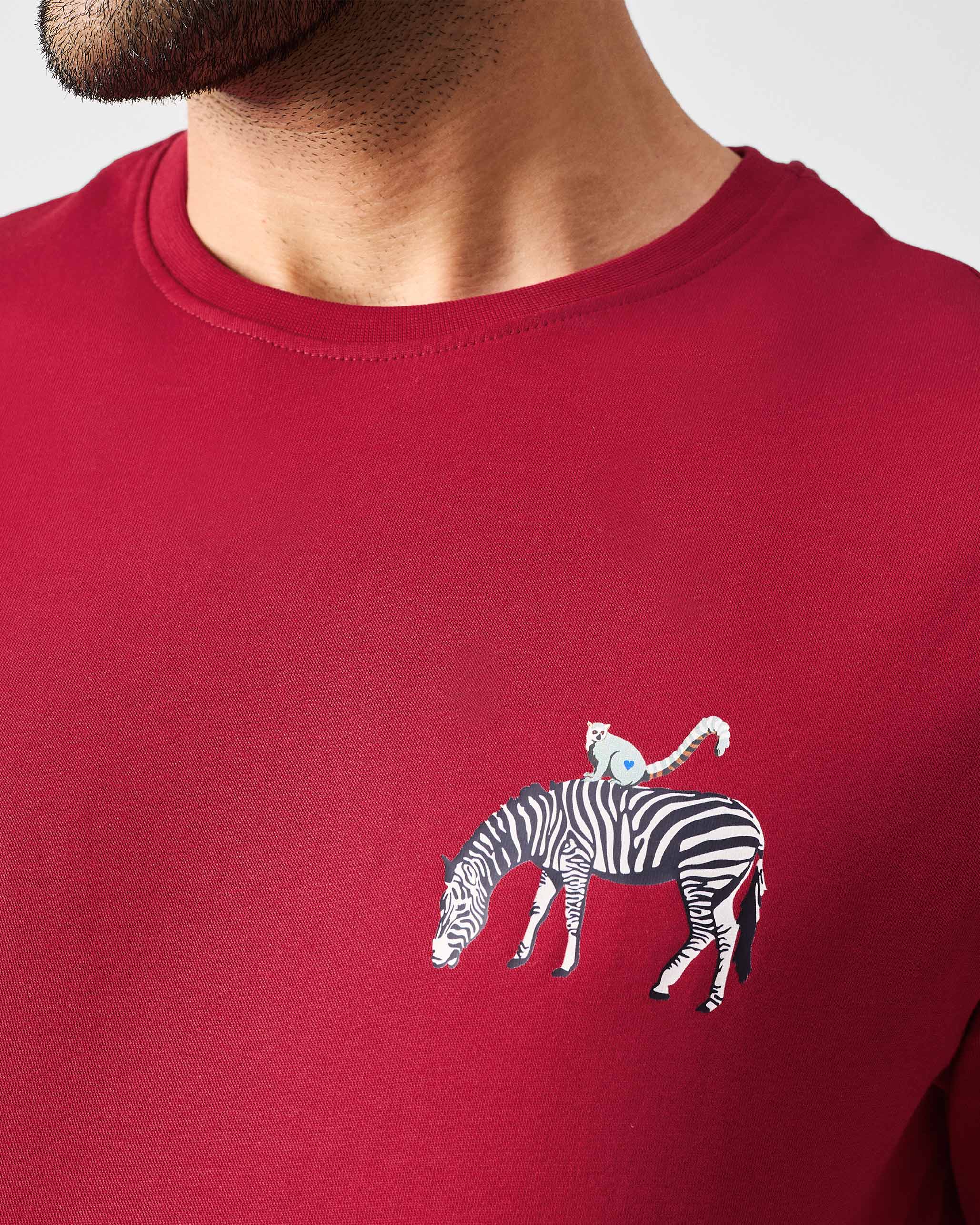 Zebra T-Shirt - Red - Image 4