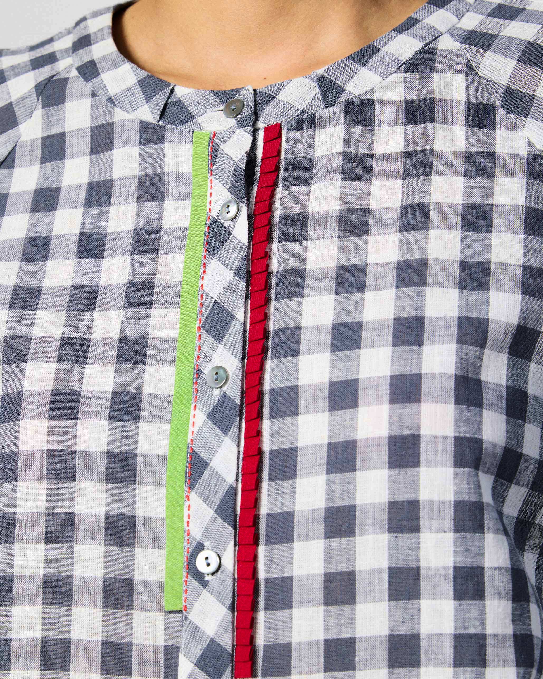Zil Top - Charcoal & White Checks - Image 6