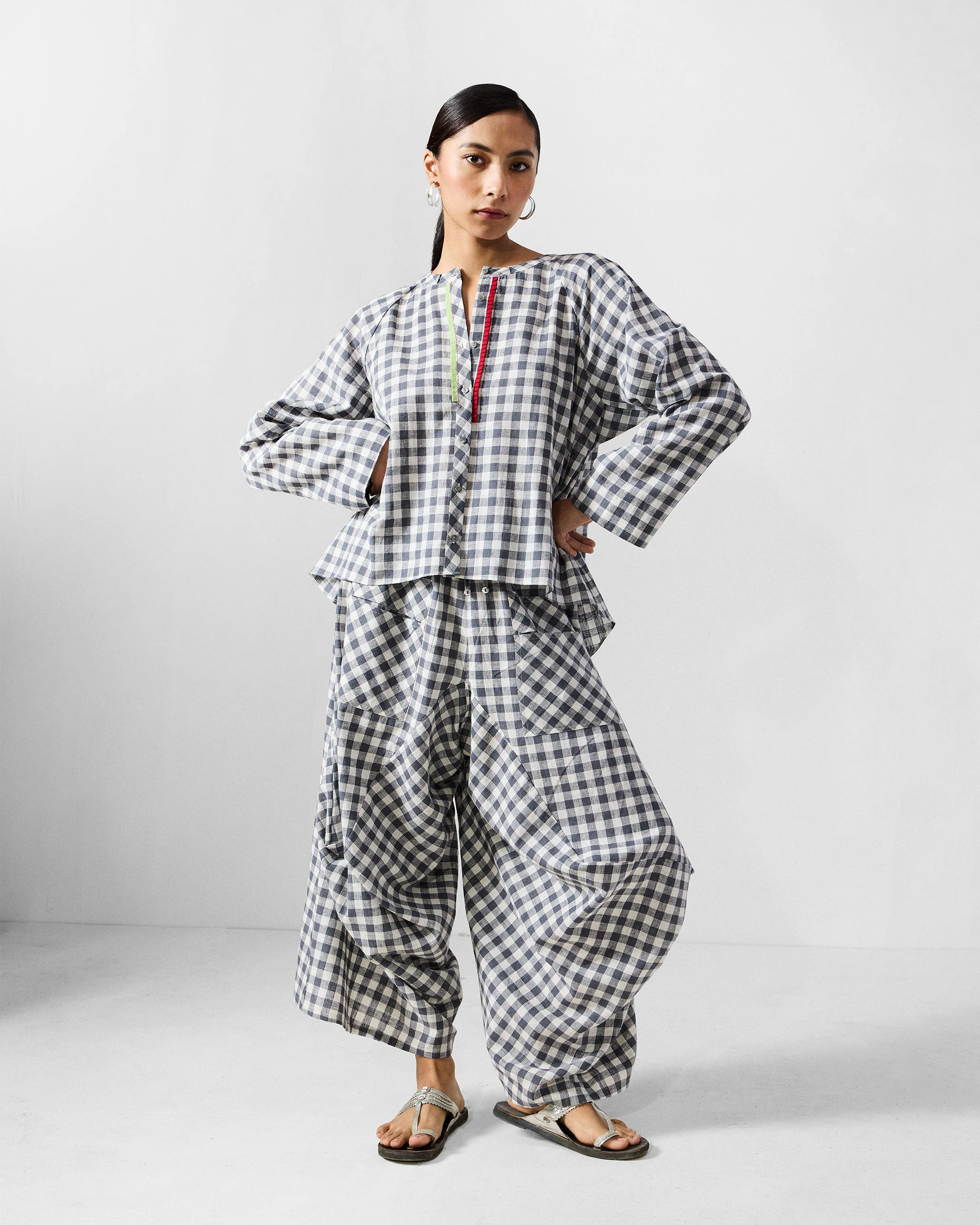 Zil Top - Charcoal & White Checks - Image 8